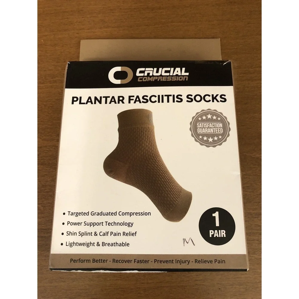 Crucial Compression Plantar Fasciitis Socks Size M 1 Pair Unisex